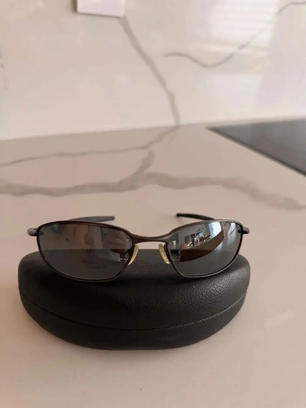 Oakley Whisker 12-849 Polarized Sunglasses Pewter Frame